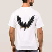 黒く抽象的な鳥のモスグリーンは女性のティーをずたずたに裂きました Tシャツ (裏面)