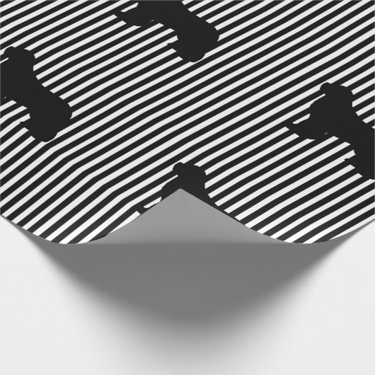 黒く数々のなニューファウンドランド犬のギフト用包装紙 ラッピングペーパー (角)