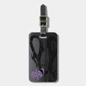 黒く日本のなドラゴンの灰色の背景 ラゲッジタグ (正面縦)