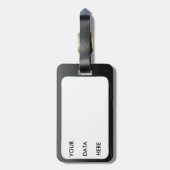 黒く日本のなドラゴンの灰色の背景 ラゲッジタグ (裏面縦)