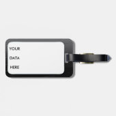 黒く日本のなドラゴンの灰色の背景 ラゲッジタグ (裏面横)