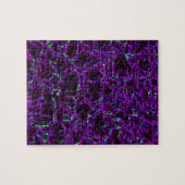 黒く暗い紫色の白熱［赤熱］光を放つな端のミステリーフラクタルの芸術 ジグソーパズル (横)