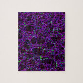 黒く暗い紫色の白熱［赤熱］光を放つな端のミステリーフラクタルの芸術 ジグソーパズル (縦)