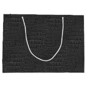 黒く現実的なわに皮の一見 ラージペーパーバッグ (裏面)