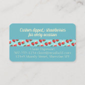 黒く白いチョコレートで覆われたイチゴの果物 名刺 (裏面)