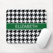 黒く白く千鳥格子のな#2森林Grnの一流のモノグラム マウスパッド (マウス)