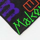 黒く総括的でカラフルで明るいネオン一流のコラージュ フリースブランケット (角)