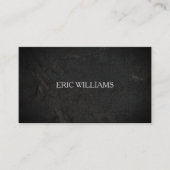 黒く荒い石造りの表面の一見 名刺 (正面)