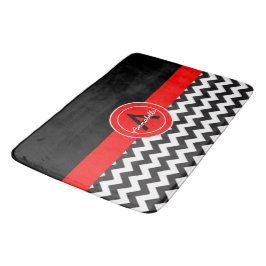 黒く赤いシェブロン バスマット