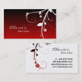 黒く赤い毛/ネイルサロンの名刺 名刺 (正面/裏面)