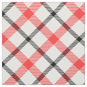 黒く赤く白いタータンチェック、水牛の格子縞パターン ファブリック (見本)