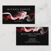 黒く赤く白い煙の抽象芸術の名刺 名刺 (正面/裏面)