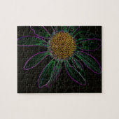 黒く軽いネオンフラワーパワー ジグソーパズル (横)