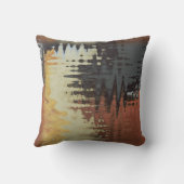 黒く青いクリーム色の黄色および錆の混合物 クッション (裏面)