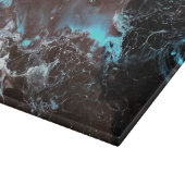 黒く青い白によって大理石模様をつけられるペンキパターン カッティングボード (角)