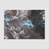 黒く青い白によって大理石模様をつけられるペンキパターン 薄葉紙 (正面)