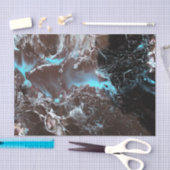 黒く青い白によって大理石模様をつけられるペンキパターン 薄葉紙 (クラフト)