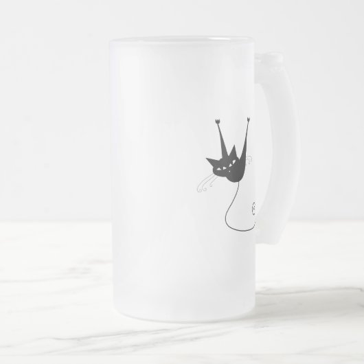 黒く風変わりな子猫1 フロストグラスビールジョッキ (正面右)