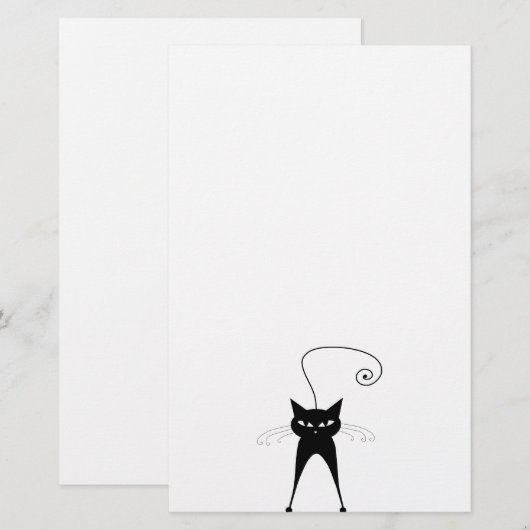 黒く風変わりな子猫6 便箋 (正面/裏面)