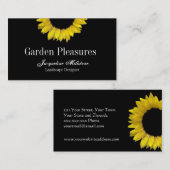 黒く黄色いヒマワリのモノグラムの名刺 名刺 (正面/裏面)