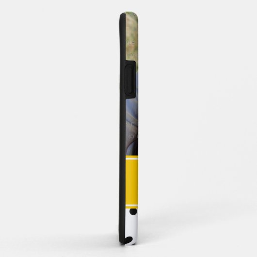 黒く黄色い水玉模様の写真テンプレートの名前をカスタムする Case-Mate iPhoneケース (裏面/右)