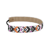 黒く、オレンジ、およびピンクの手描きの矢パターン アスレチックヘッドバンド (左)