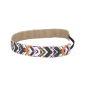 黒く、オレンジ、およびピンクの手描きの矢パターン アスレチックヘッドバンド (右)