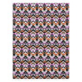 黒く、オレンジ、およびピンクの手描きの矢パターン テーブルクロス (正面)