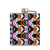 黒く、オレンジ、およびピンクの手描きの矢パターン フラスク (裏面)