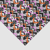 黒く、オレンジ、およびピンクの手描きの矢パターン 薄葉紙 (詳細)