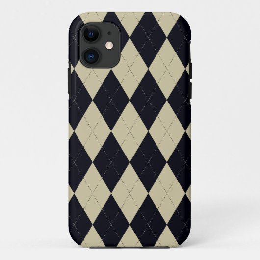 黒く、クリーム色のアーガイル柄ので普遍的なiPhone 5の箱 Case-Mate iPhoneケース (裏面)