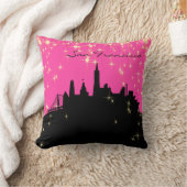 黒く、ピンクのサンフランシスコの陸標の枕 クッション (ブランケット)