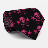 黒く、ピンクのパンクのタイ ネクタイ (ロール)