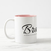 黒く、ピンクのマグを持つBradensの女の子 ツートーンマグカップ (左)