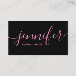 黒く、ピンクのメーキャップアーティストの名刺 名刺