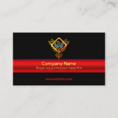 黒く、光沢がある赤いバンドで鳥フェニックスを始動させて下さい 名刺 (正面)