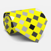 黒く、灰色および白いダイヤモンドが付いている黄色いネクタイ ネクタイ (ロール)