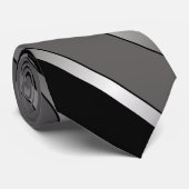 黒く、灰色、および銀製のストライプのなタイ ネクタイ (ロール)