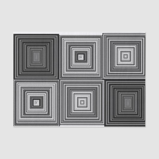 黒く、白いおよび灰色ティッシュペーパーを平方します 薄葉紙 (正面)