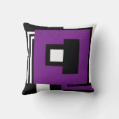 黒く、白い及び幾何学的なスタイルの紫色を置いて下さい クッション (裏面)