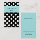 黒く、白い、およびアクアマリンの女性名刺 名刺 (正面/裏面)