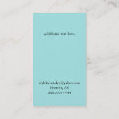 黒く、白い、およびアクアマリンの女性名刺 名刺 (裏面)