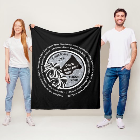 黒く、白い、銀製の応援のコーチのギフトのアイディア フリースブランケット (インサイチュ)