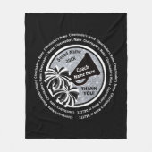 黒く、白い、銀製の応援のコーチのギフトのアイディア フリースブランケット (正面)
