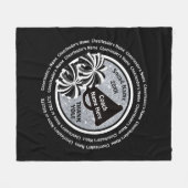 黒く、白い、銀製の応援のコーチのギフトのアイディア フリースブランケット (正面(横))