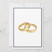 黒く、白および金ゴールドの結婚指輪の招待状 招待状 (裏面)