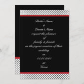 黒く、白くおよび赤い水玉模様の招待状 招待状 (正面/裏面)