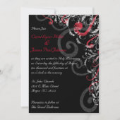 黒く、白くおよび赤い結婚式招待状 招待状 (正面)