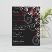 黒く、白くおよび赤い結婚式招待状 招待状 (スタンド正面)