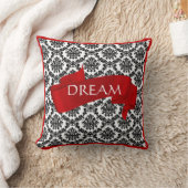 黒く、白く及び赤いダマスク織の枕2割れた側面 クッション (ブランケット)